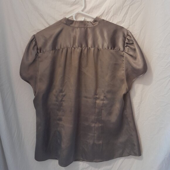 Vintage Y2k 2006 Lane Bryant Plus Size 18/20 Women's Metallic Tan Blouse - Picture 2 of 6